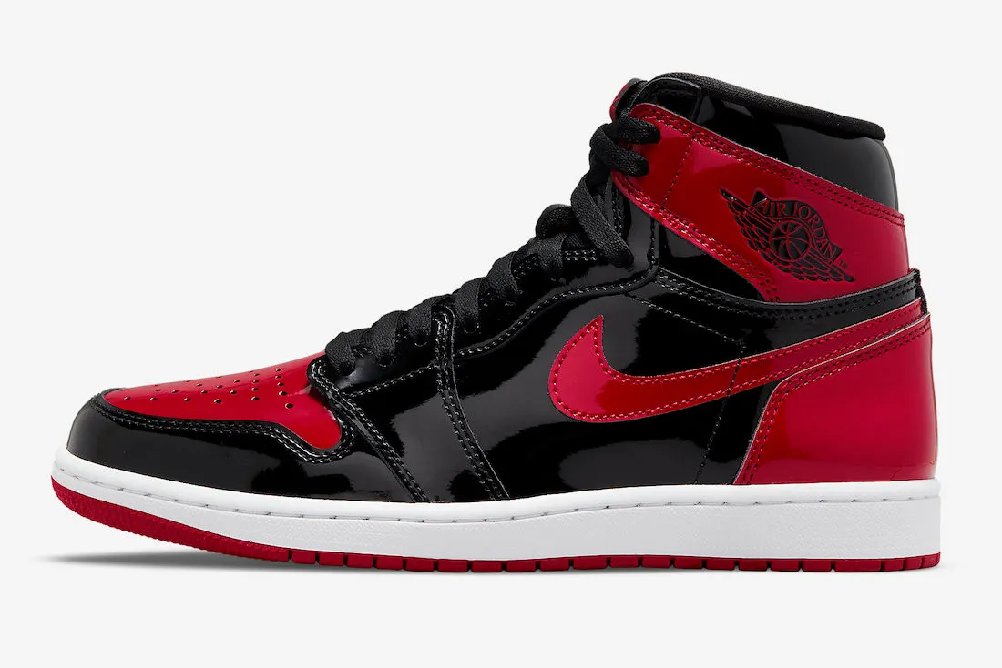 Air Jordan 1 Retro High OG Patent Bred Varsity Red Black White 555088-063