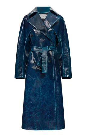 ALAÏA Lacquered Wool-Blend Trench Coat