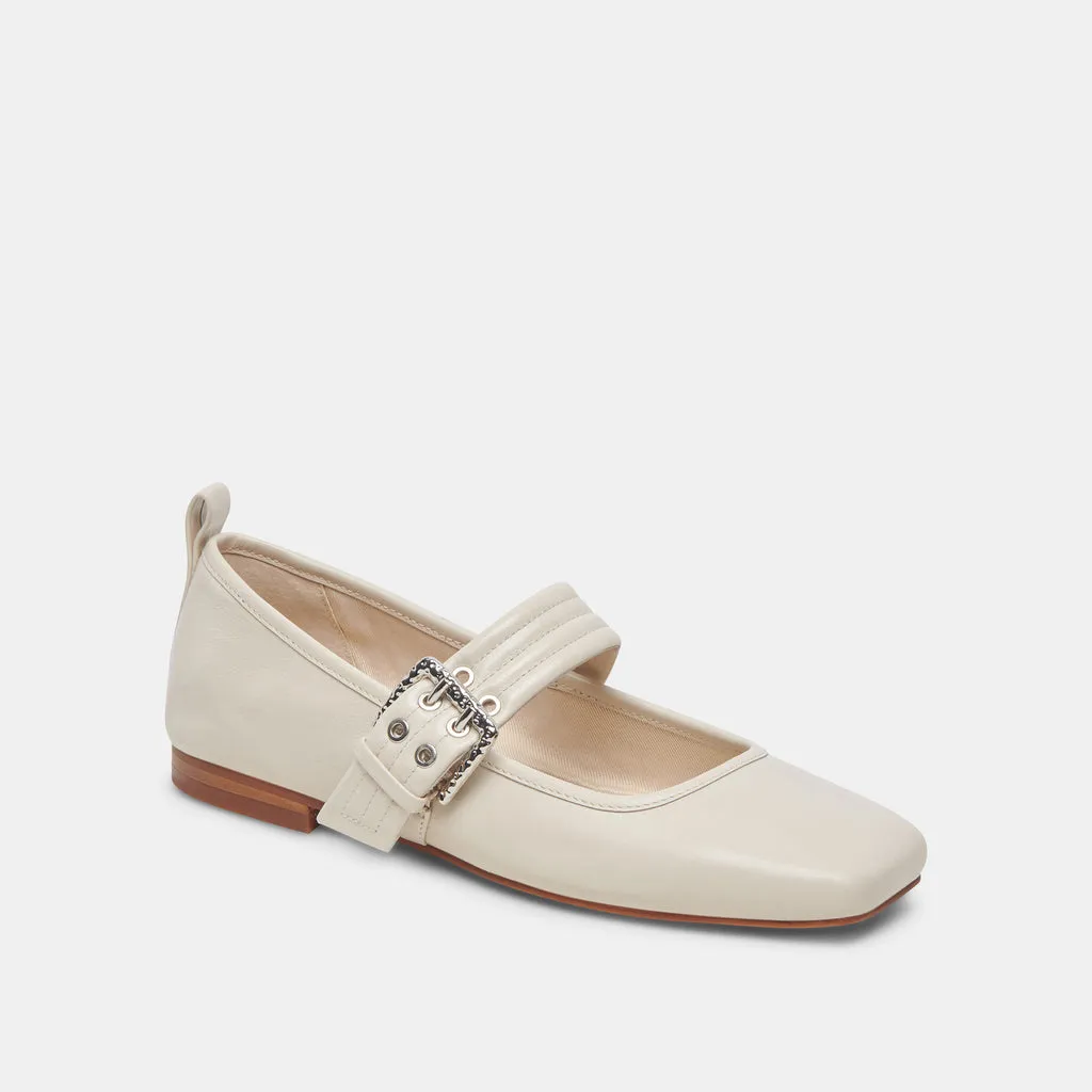 ARORA Ballet Flats Ivory Crinkle Patent | Designer Ivory Ballet Flats– Dolce Vita 6908072591426