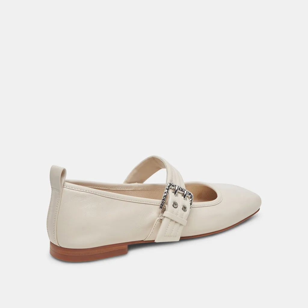 ARORA Ballet Flats Ivory Crinkle Patent | Designer Ivory Ballet Flats– Dolce Vita 6908072591426