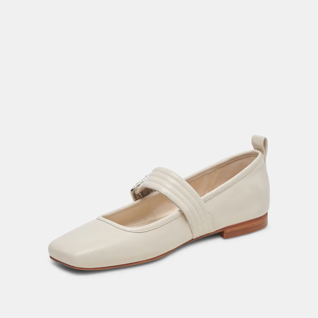 ARORA Ballet Flats Ivory Crinkle Patent | Designer Ivory Ballet Flats– Dolce Vita 6908072591426