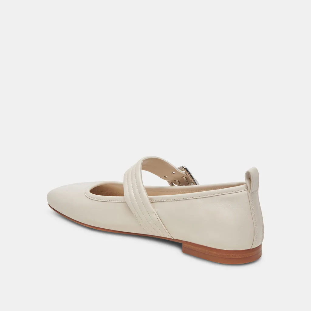 ARORA Ballet Flats Ivory Crinkle Patent | Designer Ivory Ballet Flats– Dolce Vita 6908072591426