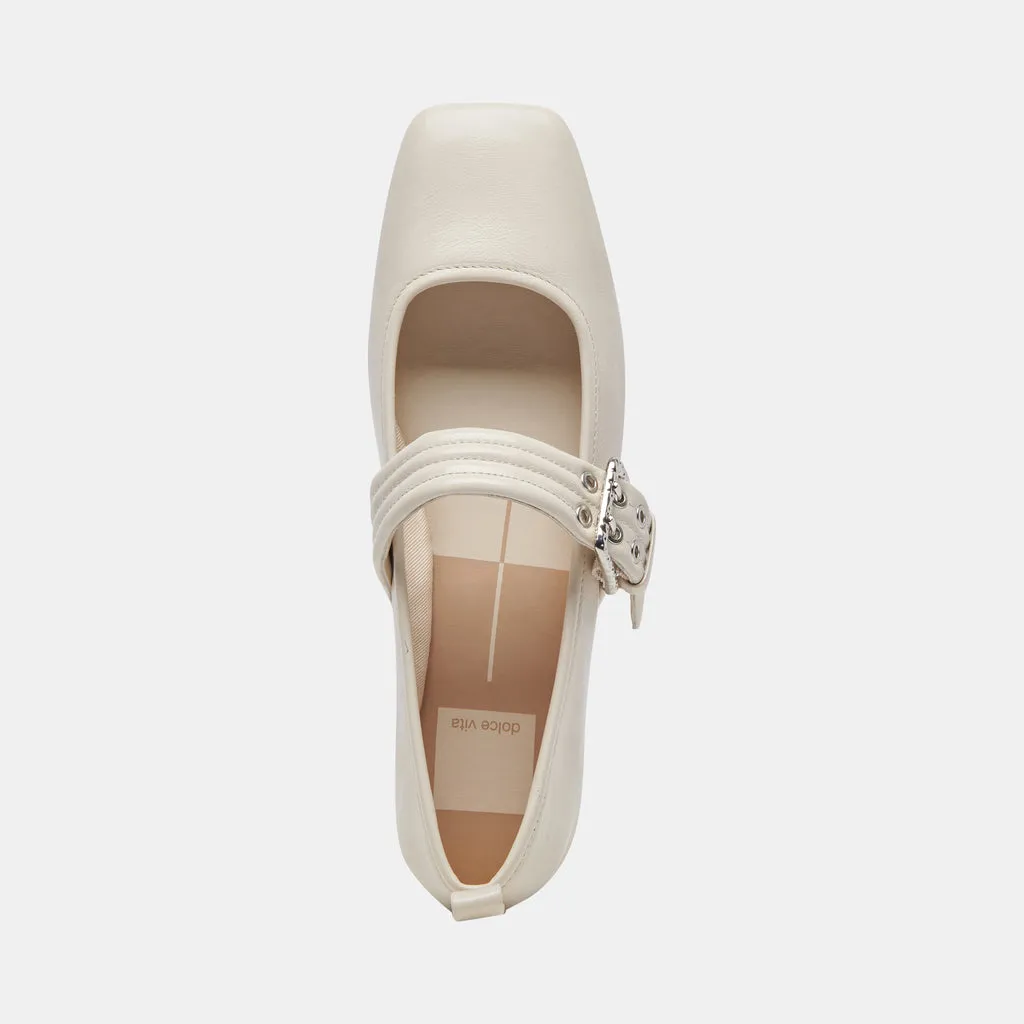 ARORA Ballet Flats Ivory Crinkle Patent | Designer Ivory Ballet Flats– Dolce Vita 6908072591426