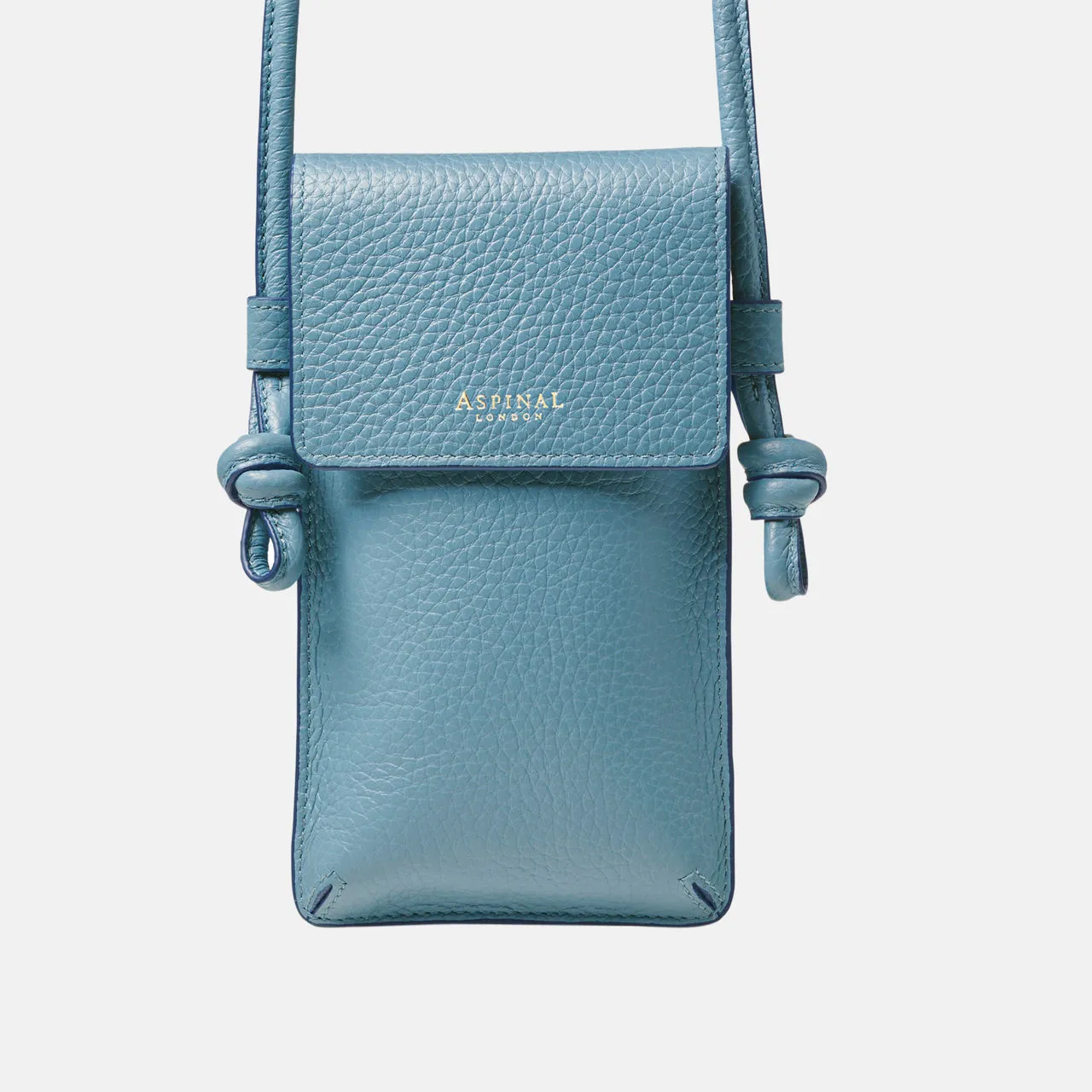 ASPINAL OF LONDON ONLINE EXCLUSIVE Ella Grained Leather Crossbody Phone Pouch - Cornflower