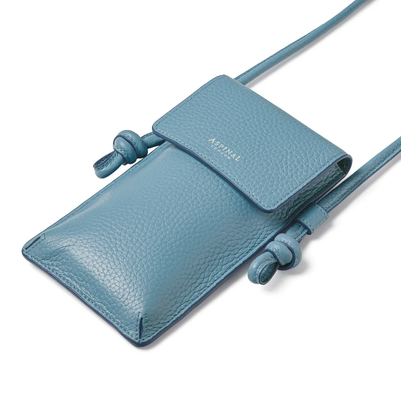 ASPINAL OF LONDON ONLINE EXCLUSIVE Ella Grained Leather Crossbody Phone Pouch - Cornflower