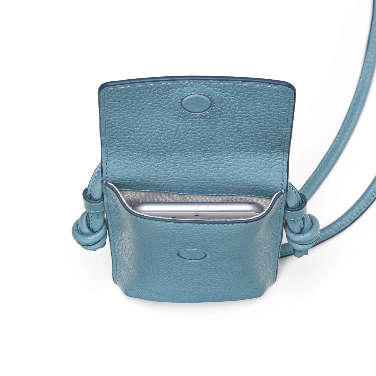 ASPINAL OF LONDON ONLINE EXCLUSIVE Ella Grained Leather Crossbody Phone Pouch - Cornflower