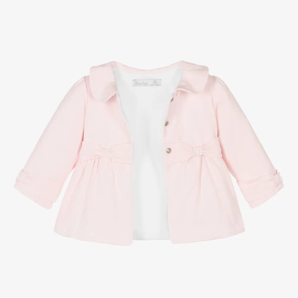 Baby Girls Pale Pink Cotton Coat