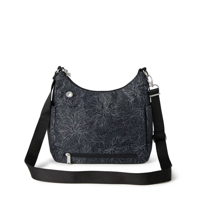 Baggallini Securtex Anti-Theft Free Time Crossbody Bag - Midnight Blossom 