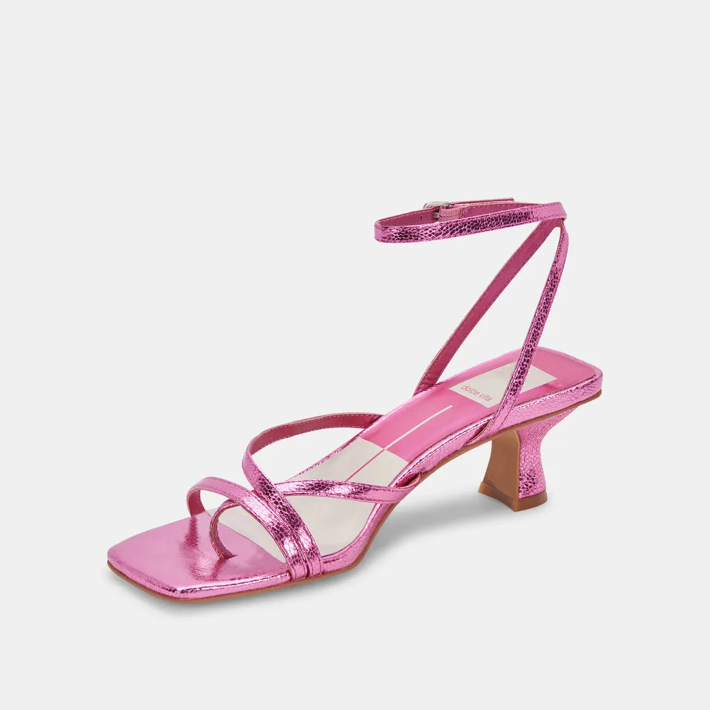 BAYLOR Heels Magenta Cracked Stella | Magenta Heeled Sandals– Dolce Vita 6814949146690