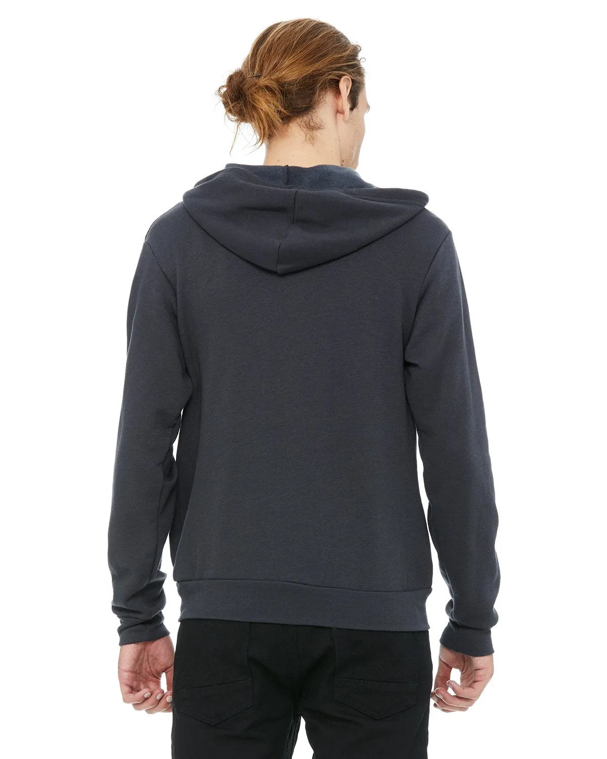 Bella + Canvas Unisex Poly-Cotton Fleece Full-Zip Hoodie 3739 Dark Grey