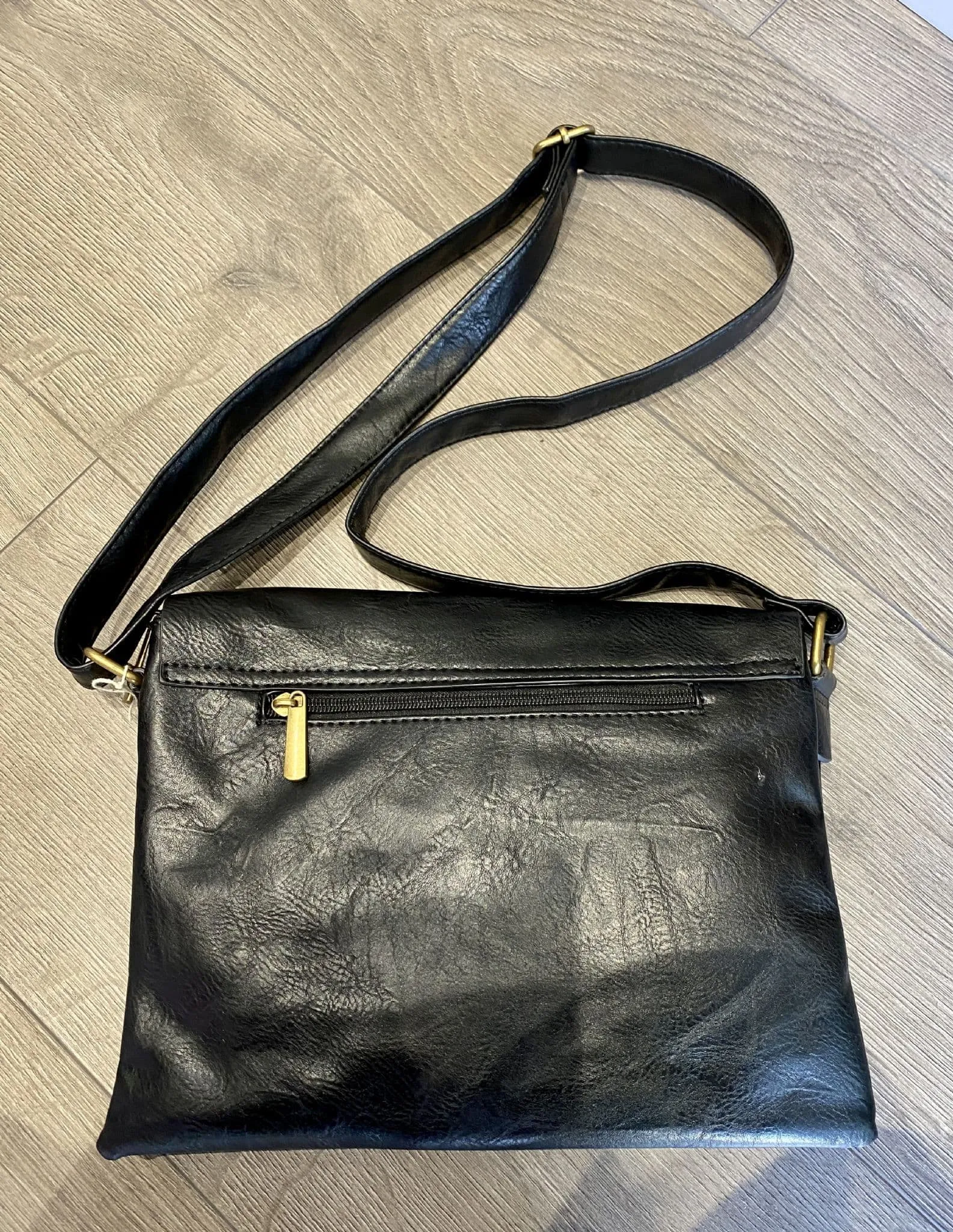 BELLA E/W 2 COMPARTMENT CROSSBODY HANDBAG BLACK