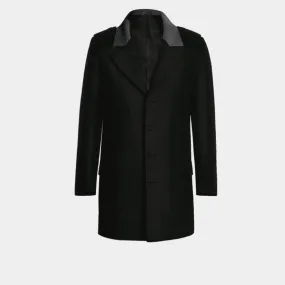 Black Chesterfield Coat with elbow Patches