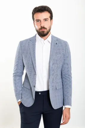 Bojoni Torretta Slim Fit Blue Plaid Blazer/Jacket