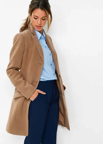 bonprix Tailored Button-Up Coat | Kaleidoscope