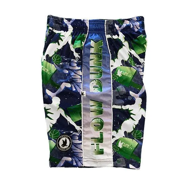 Boys Flow Dunk Blue & Green Short