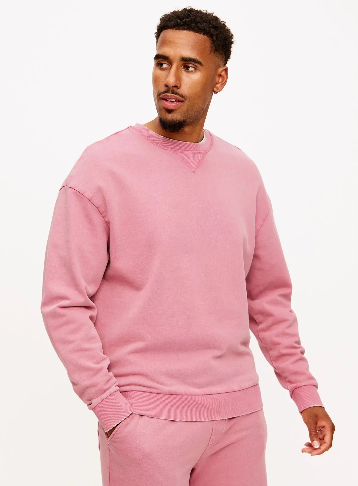 Buy Rose Pink Garment Dye Crew Neck Sweatshirt XL | Sweatshirts and hoodies | Tu