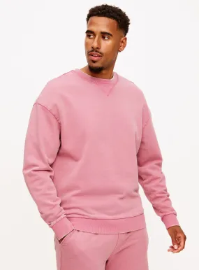 Buy Rose Pink Garment Dye Crew Neck Sweatshirt XL | Sweatshirts and hoodies | Tu