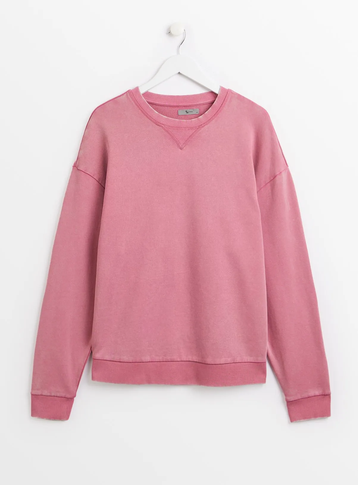 Buy Rose Pink Garment Dye Crew Neck Sweatshirt XL | Sweatshirts and hoodies | Tu