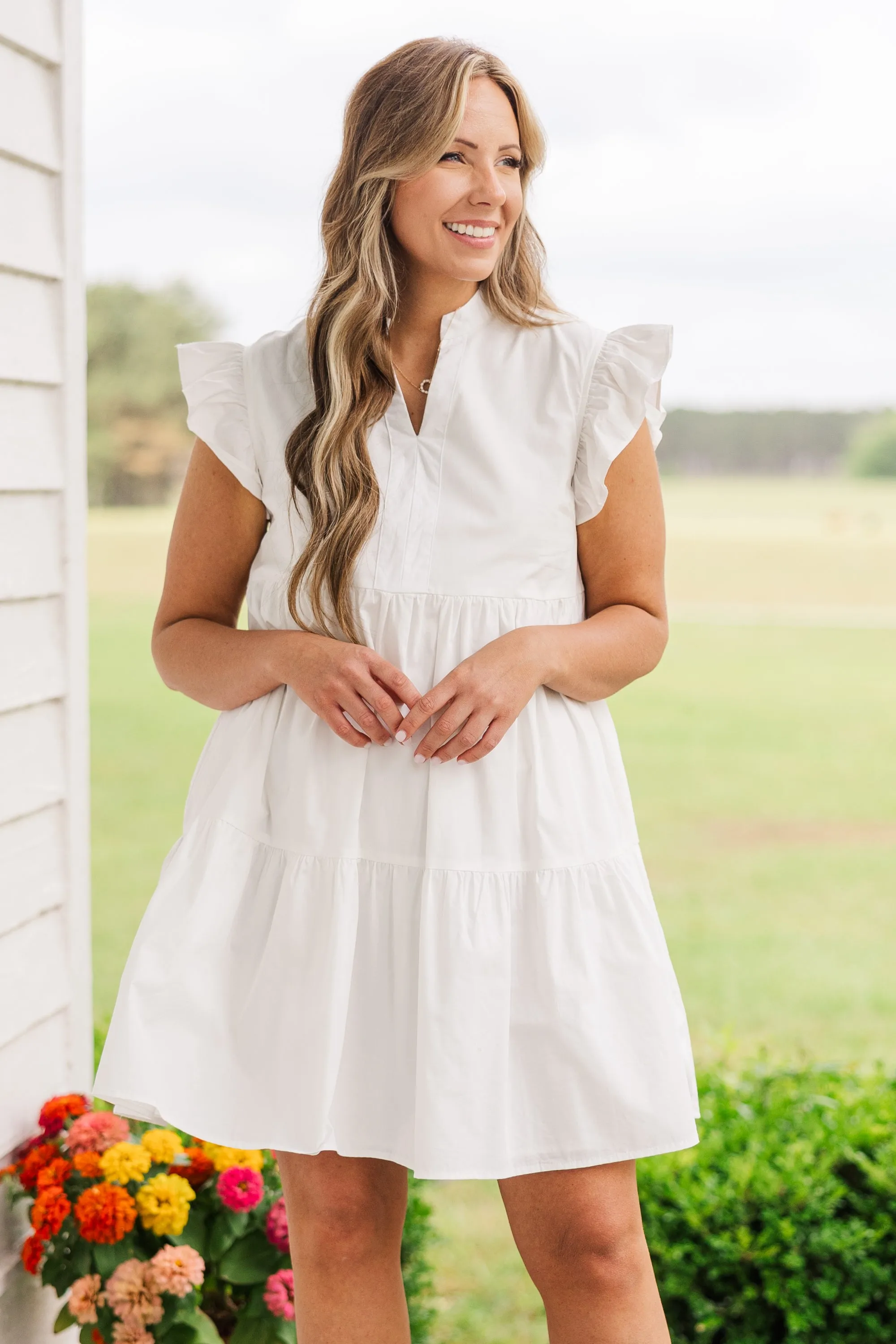 Charmingly Cute Dress, White