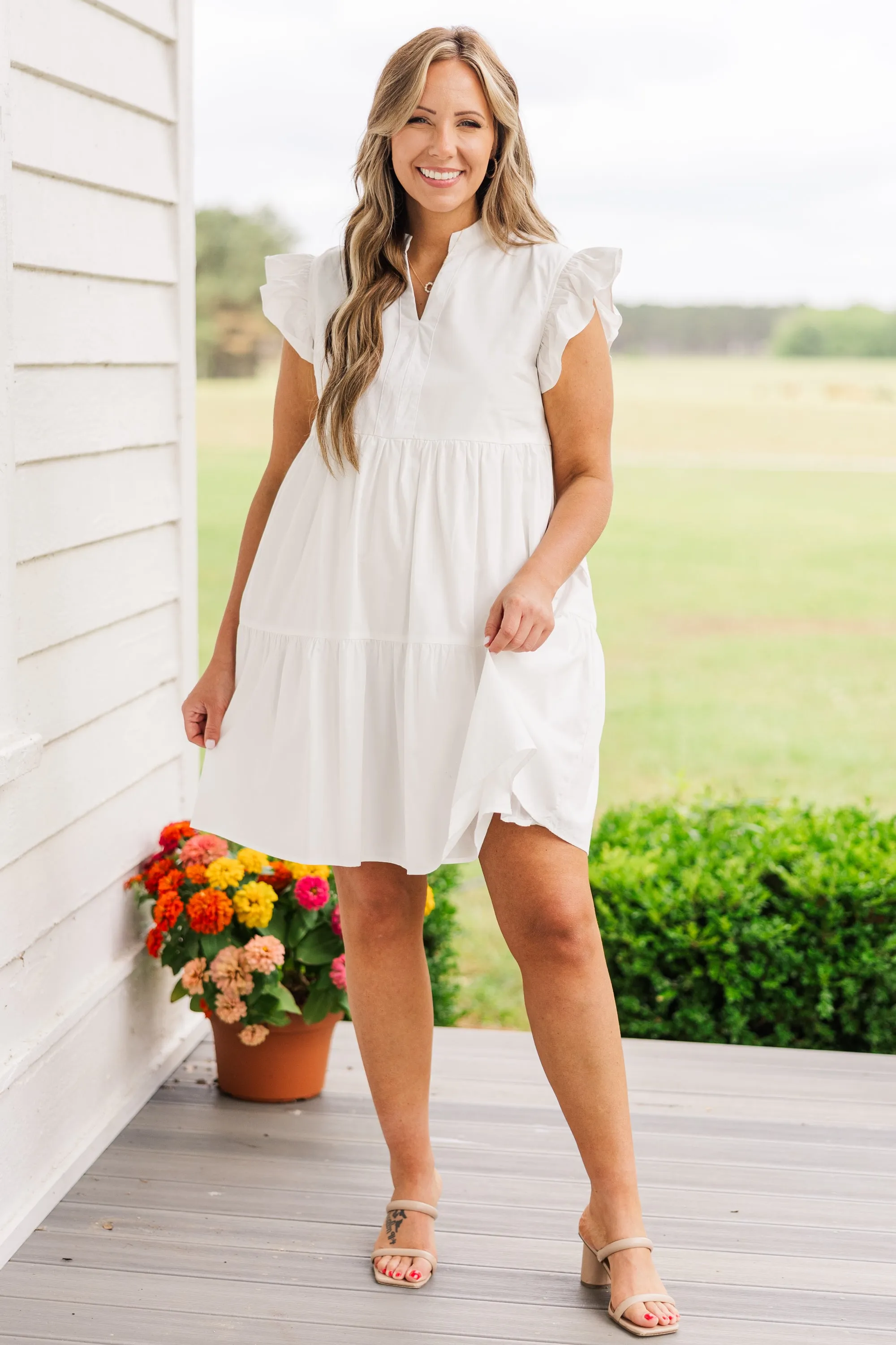 Charmingly Cute Dress, White