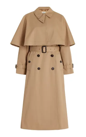 Chloé Cape-Detailed Cotton Trench Coat