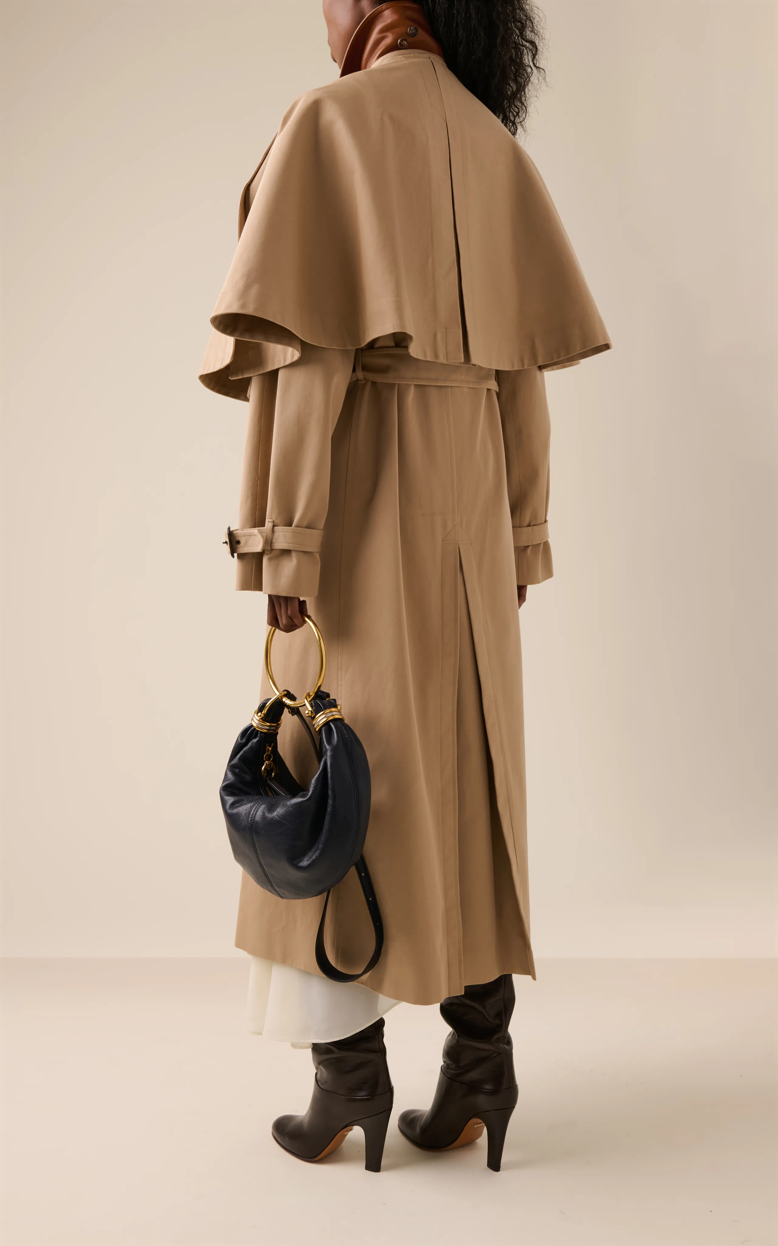 Chloé Cape-Detailed Cotton Trench Coat