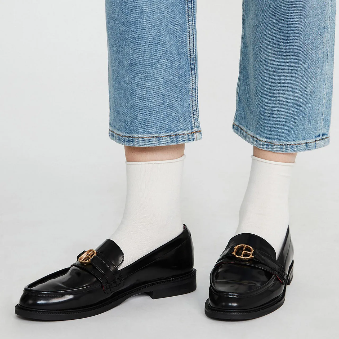 CLAUDIE PIERLOT The Sustainable Edit Aude Patent Leather Loafers - Black