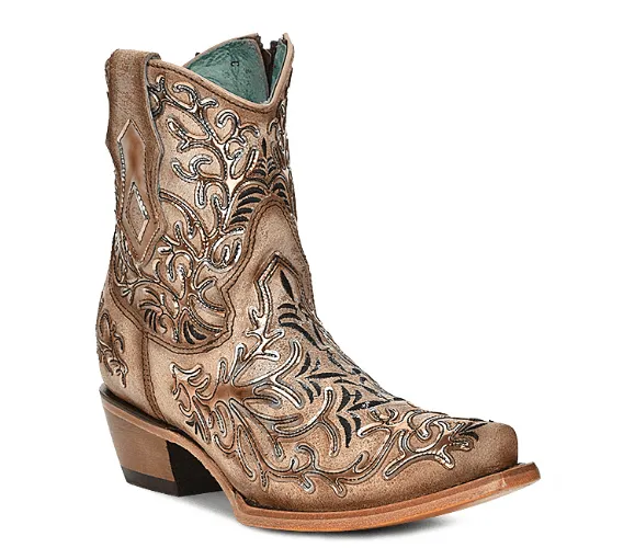 Corral Women's Golden Mirror & Black Ankle Cowgirl Boots C4007