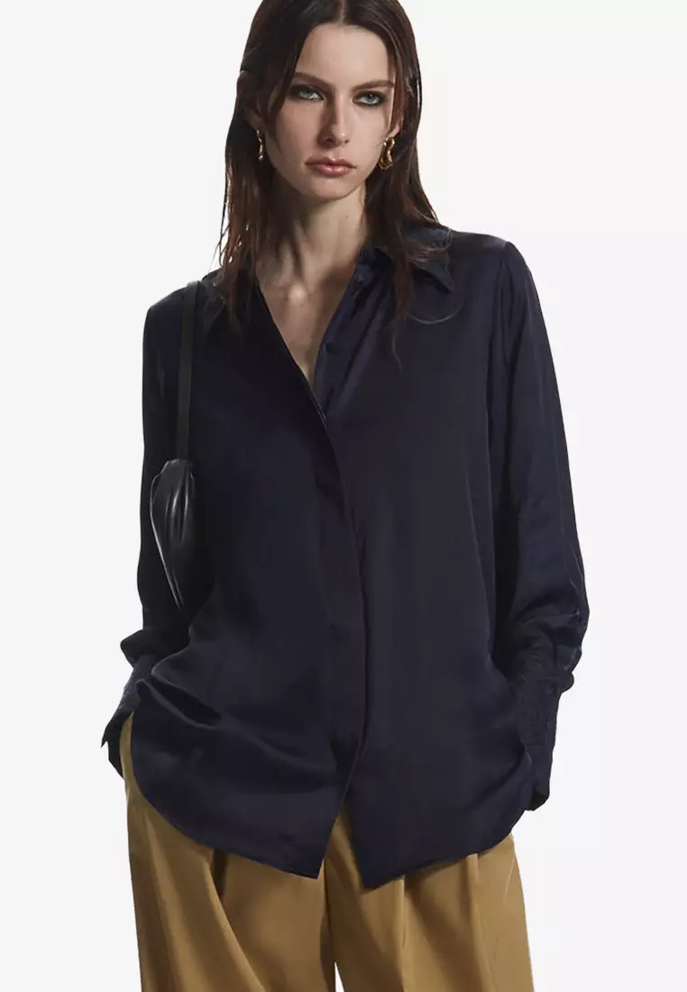 COS Regular-Fit Embroidered-Collar Shirt