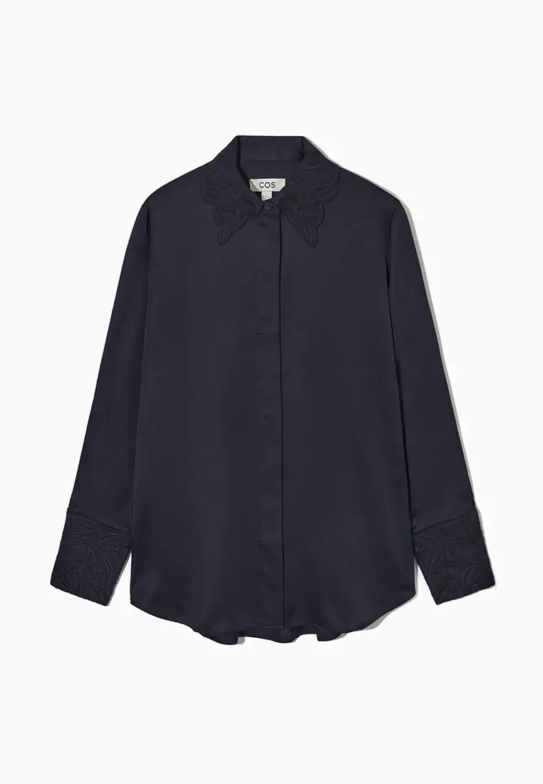 COS Regular-Fit Embroidered-Collar Shirt