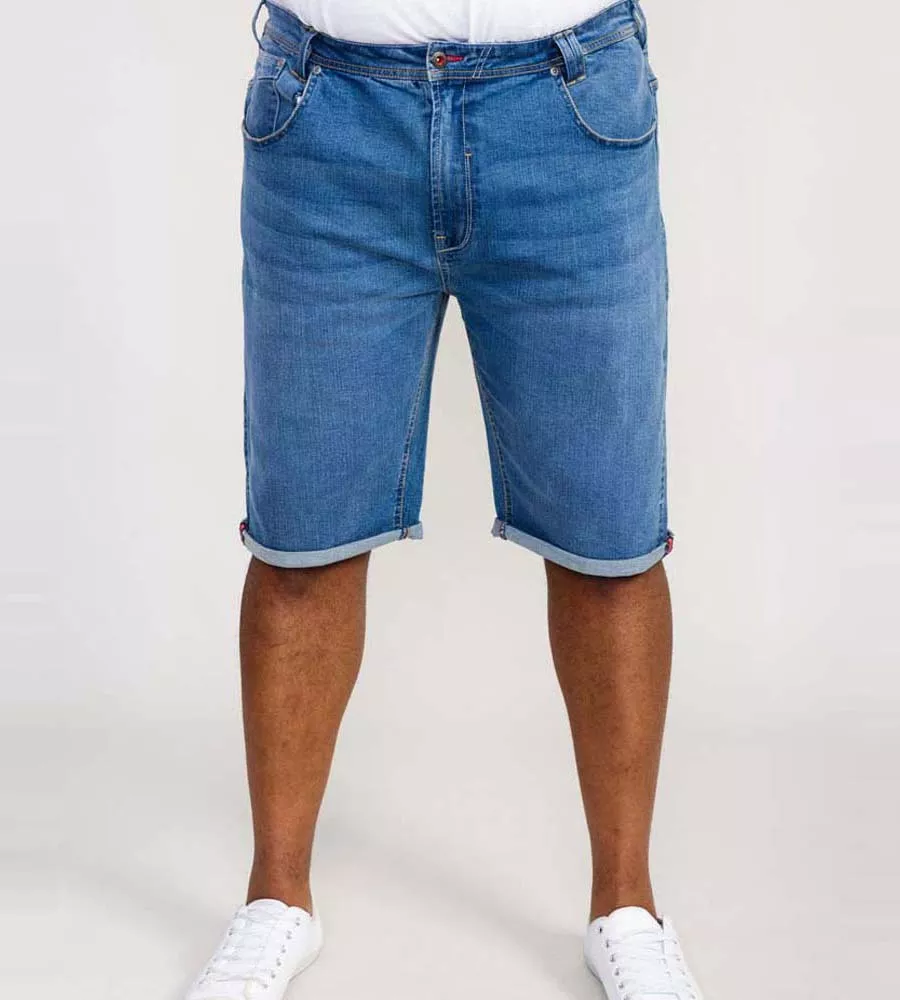 D555 Big Mens Blue Stretch Denim Shorts (SUFFOLK)