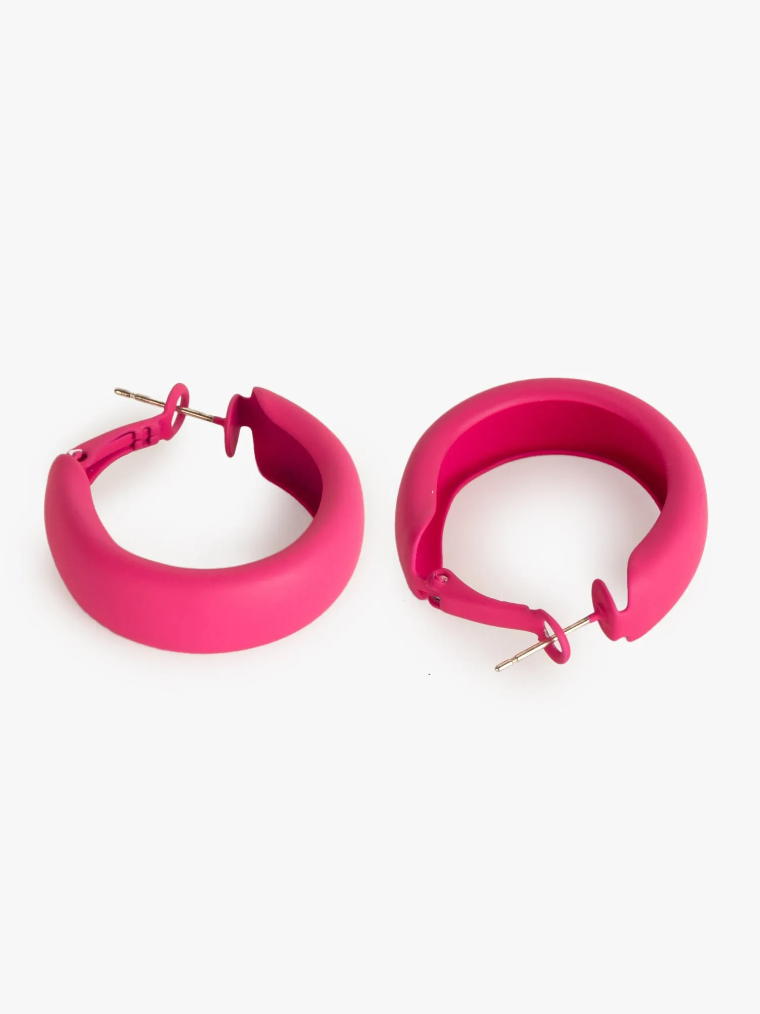 Dainty Pink Hoop Earrings