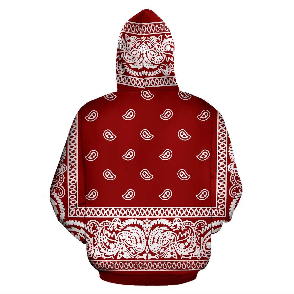 Deep Red Bandanna Hoodie