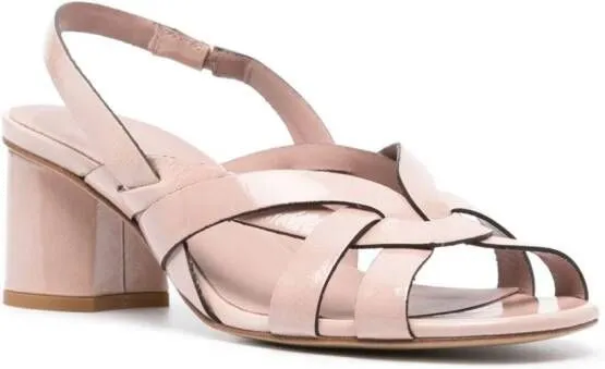 Del Carlo 65mm patent leather sandals Pink