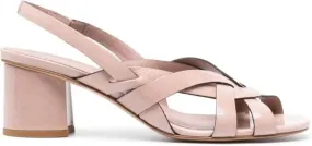 Del Carlo 65mm patent leather sandals Pink