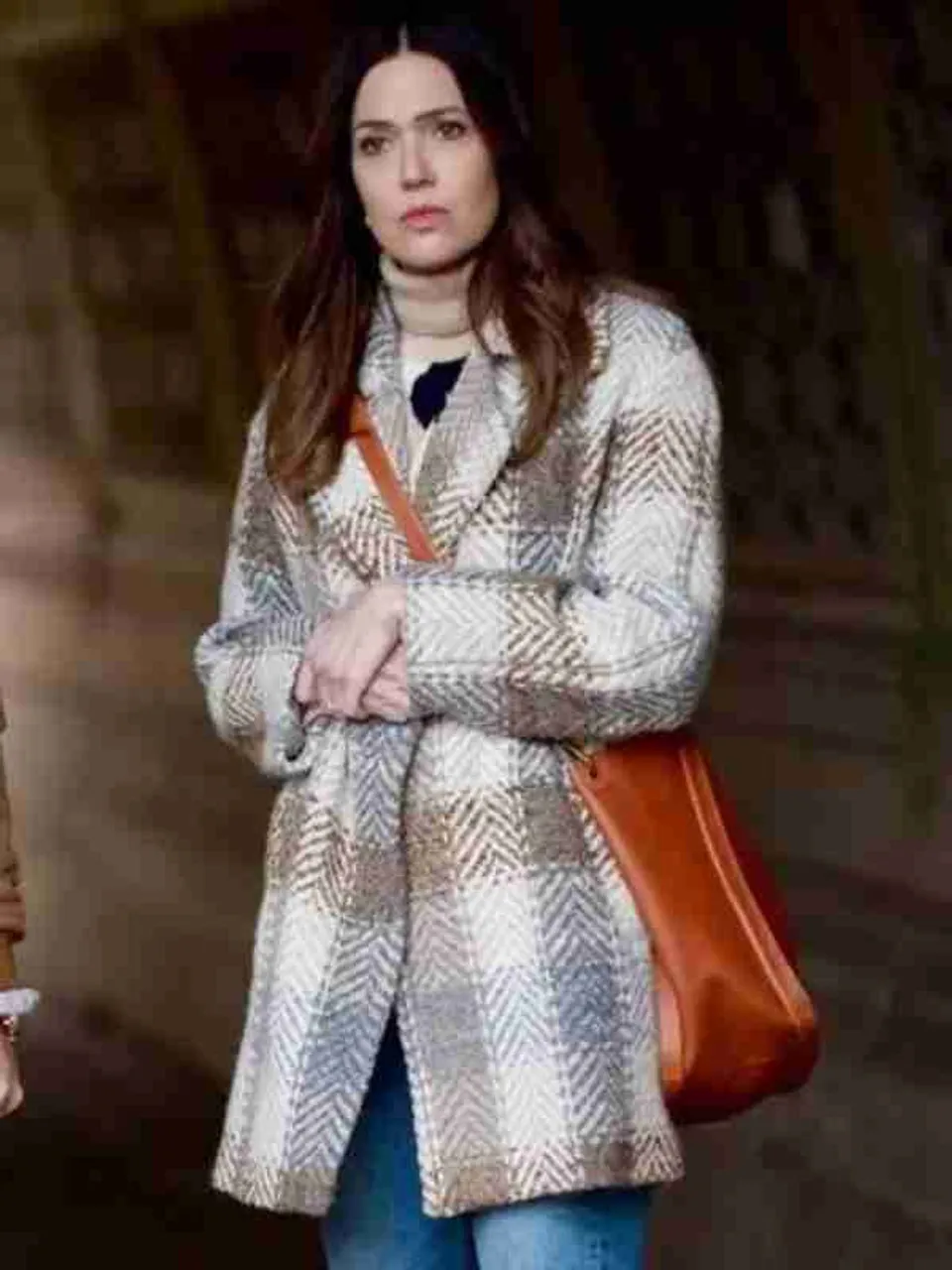 Dr Death Mandy Moore Plaid Coat