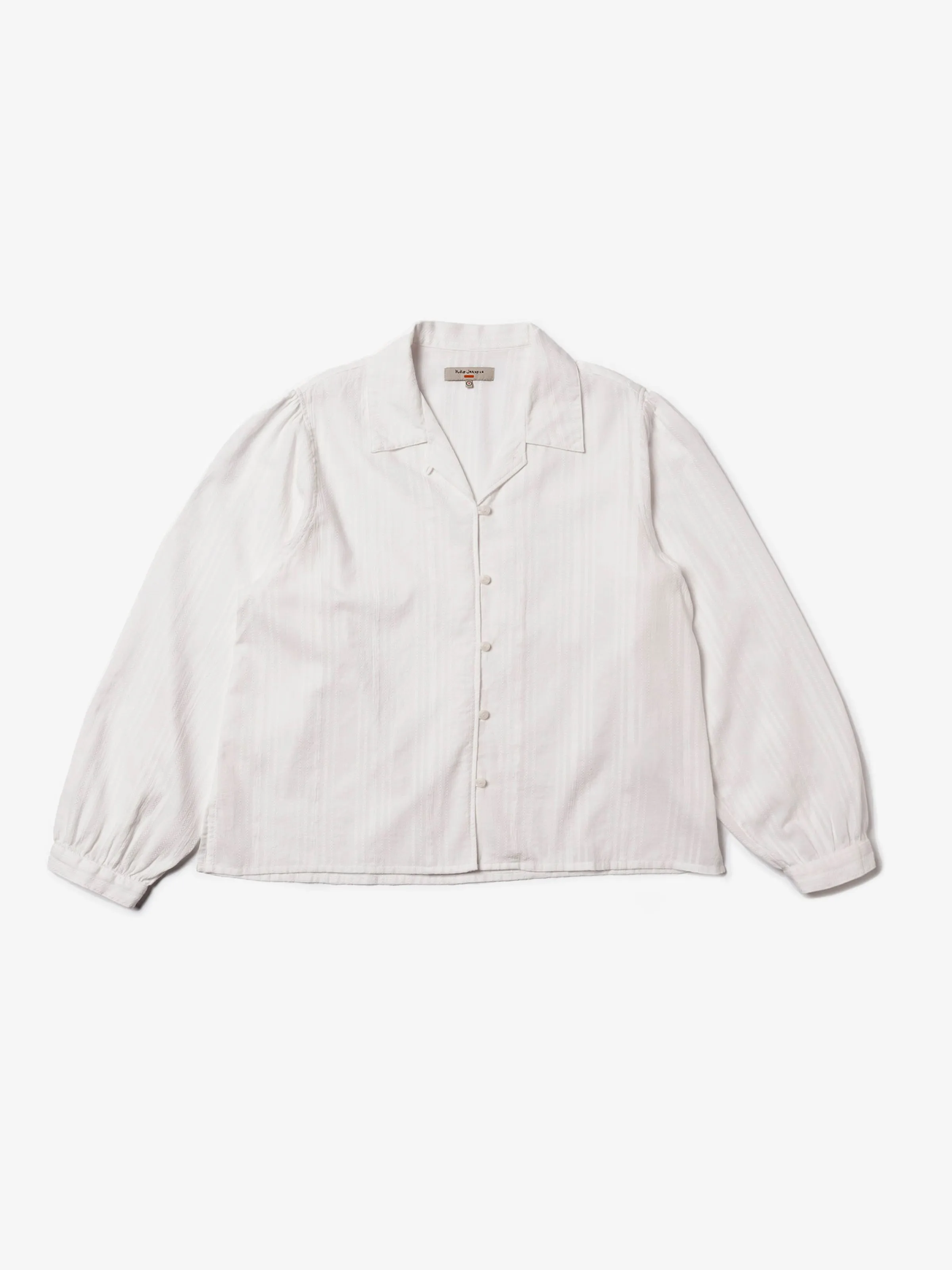 Edith Striped Dobby Blouse Offwhite