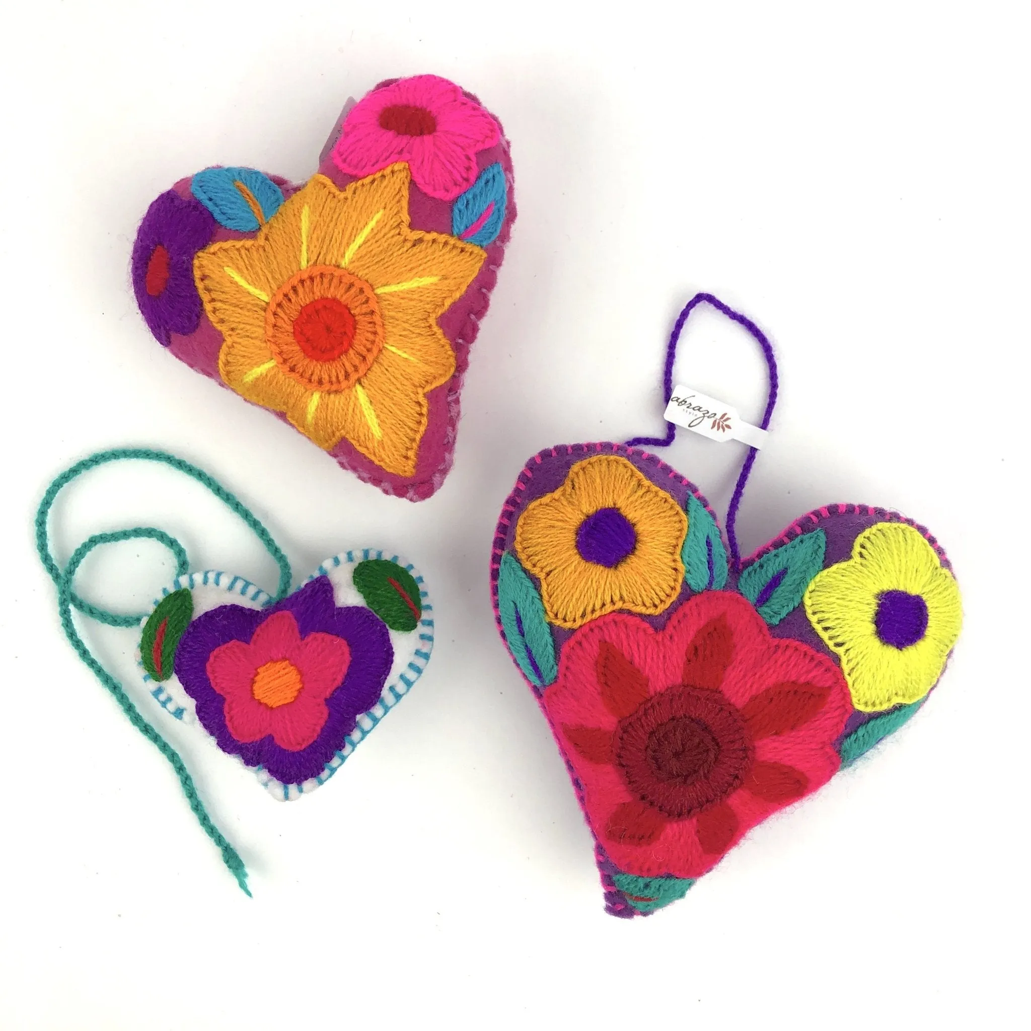 Embroidered Message Hearts (3pk)