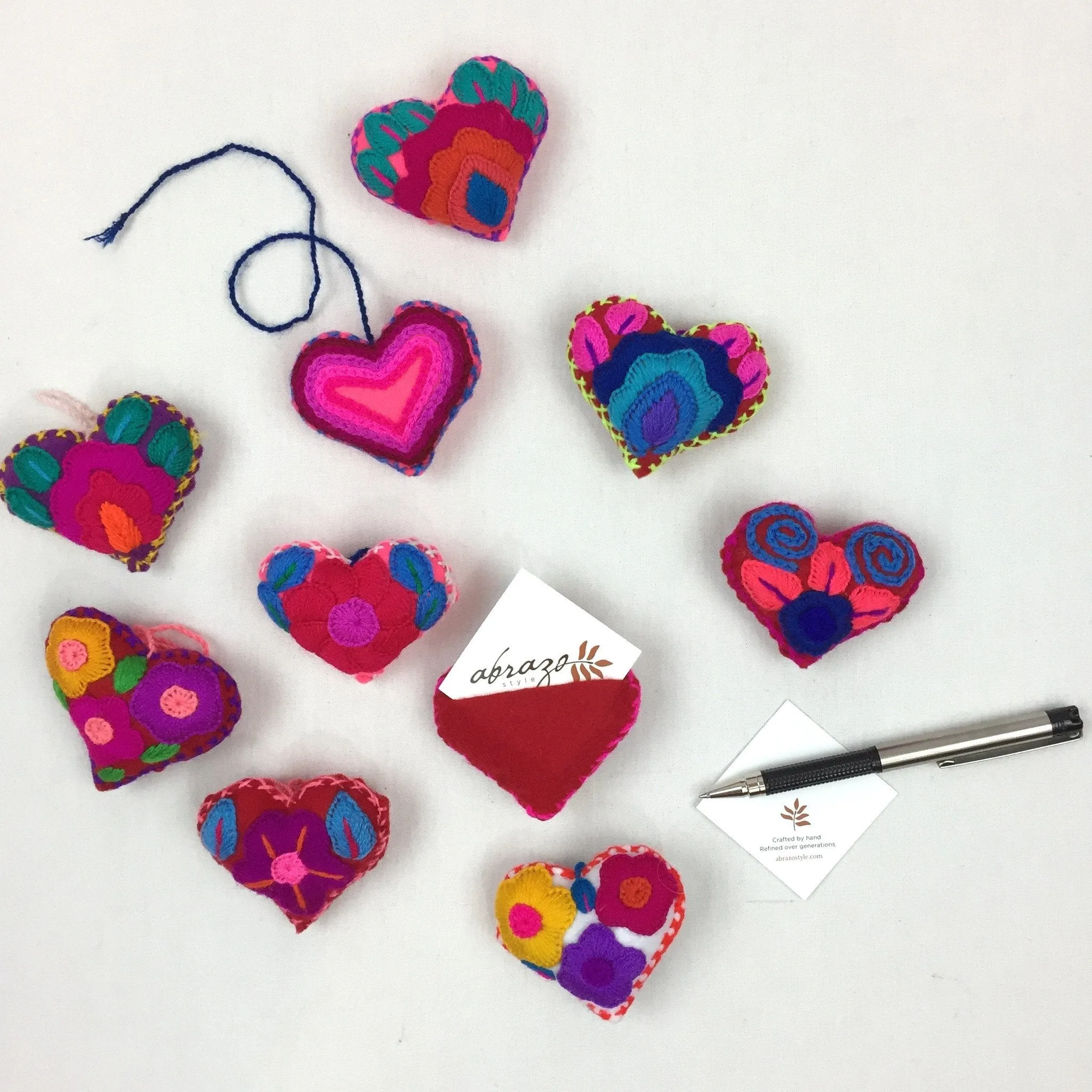 Embroidered Message Hearts (3pk)