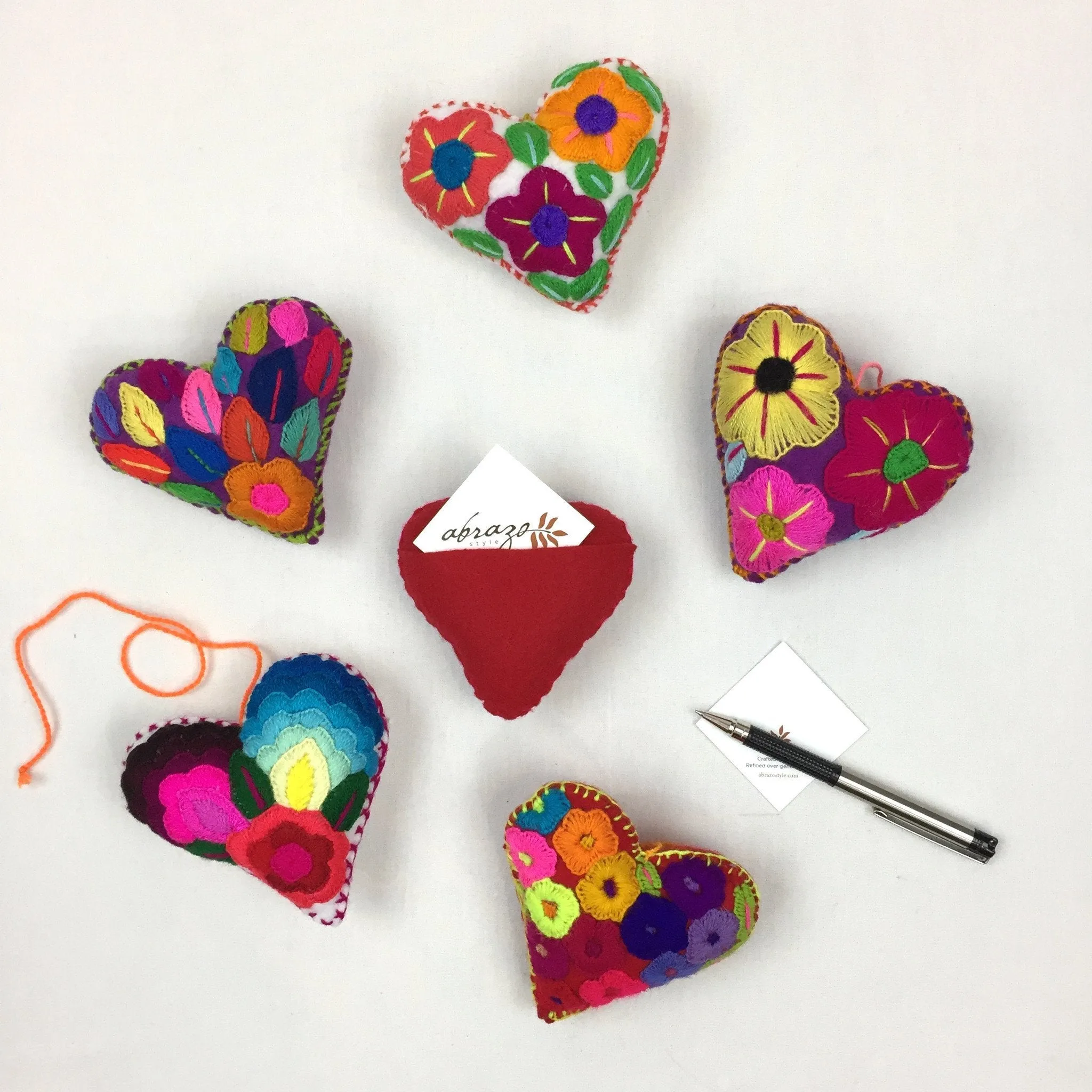 Embroidered Message Hearts (3pk)