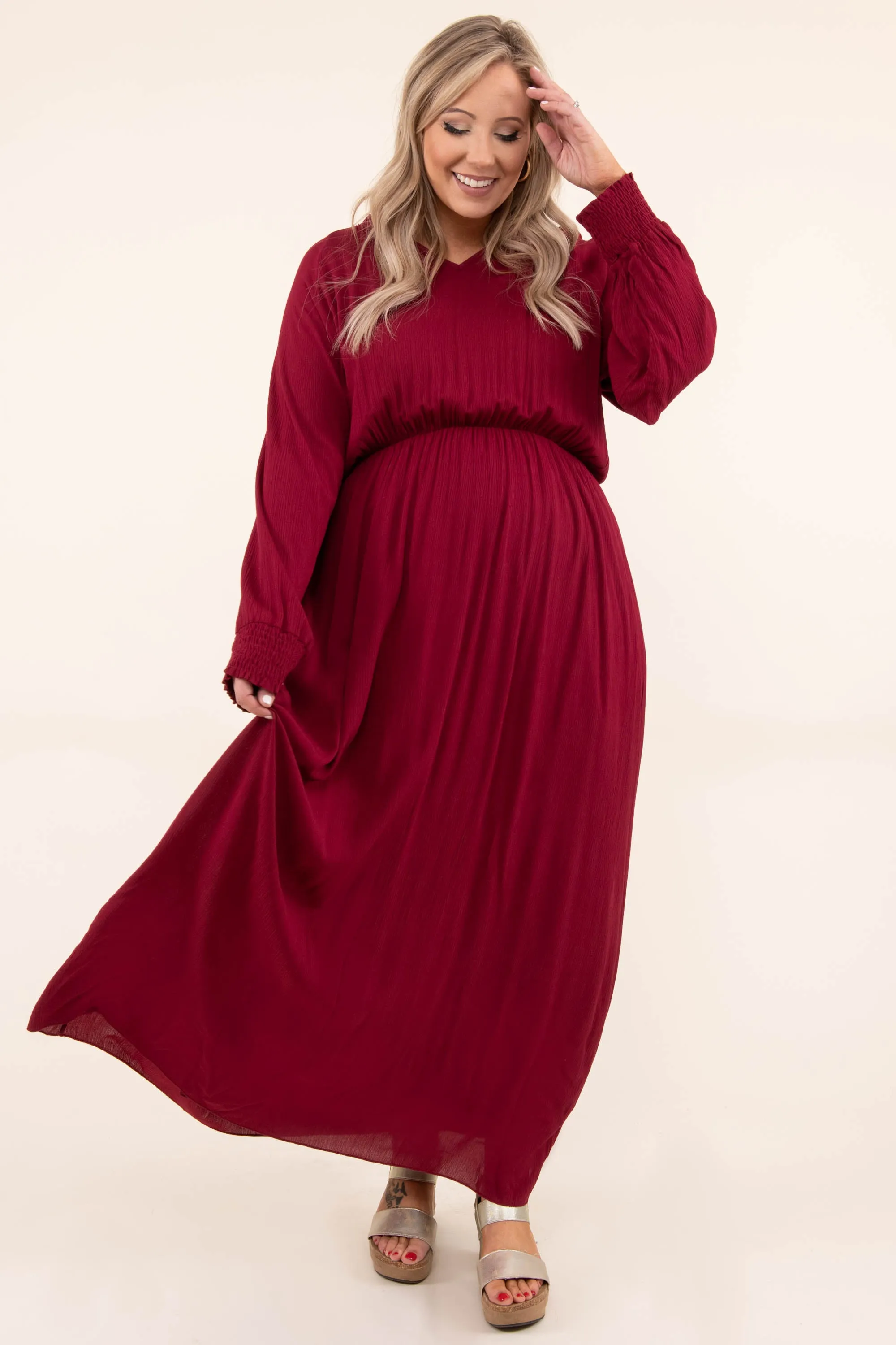 Eternal Hope Dress, Burgundy