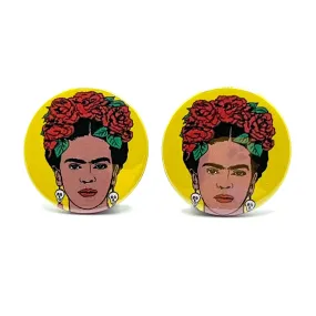 Frida Kahlo Button Stud Earrings