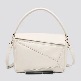 GEOMETRIC HANDBAG WITH STRAP IVORY