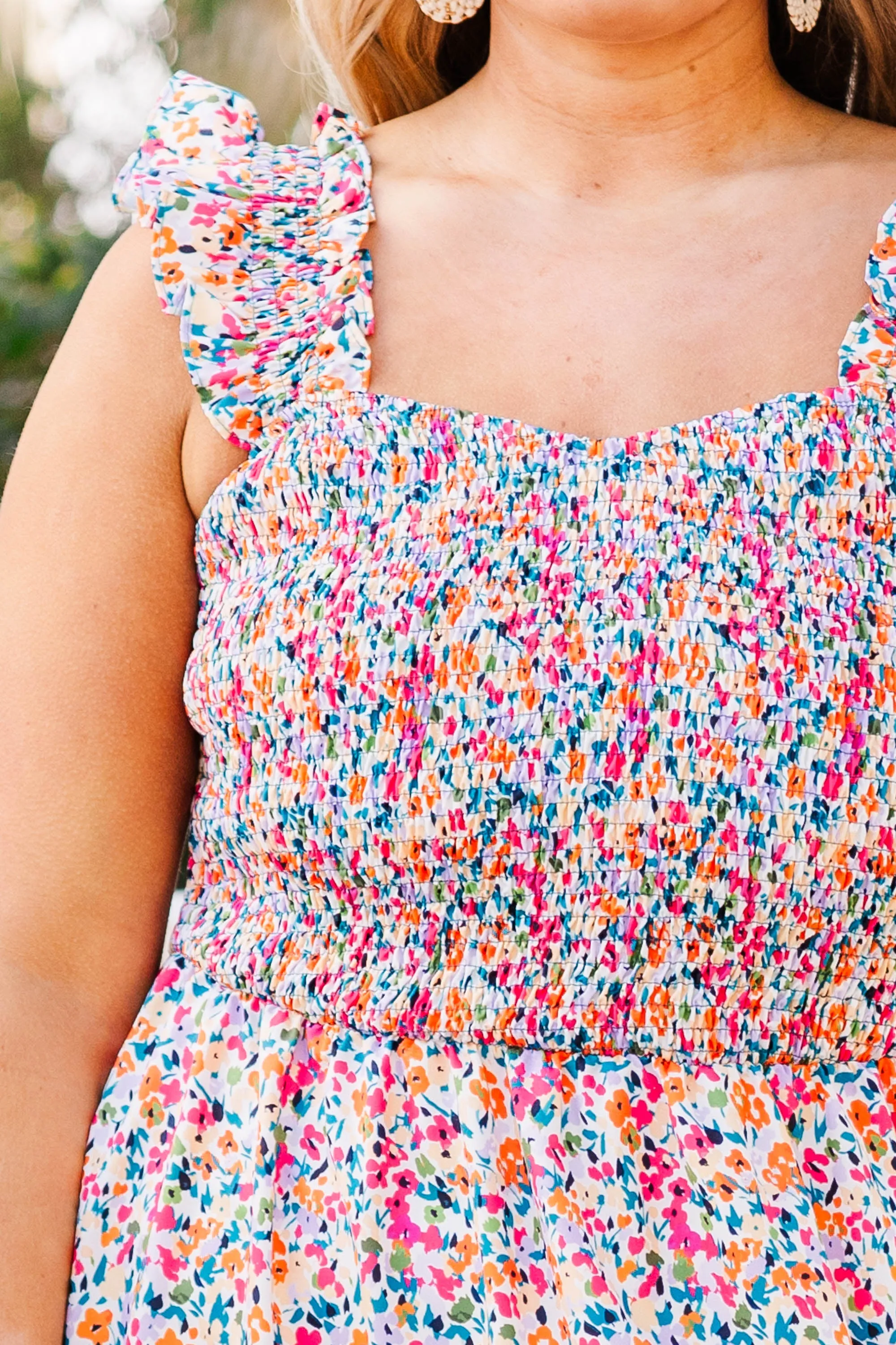 Gerber Daisy Midi Dress, Pink