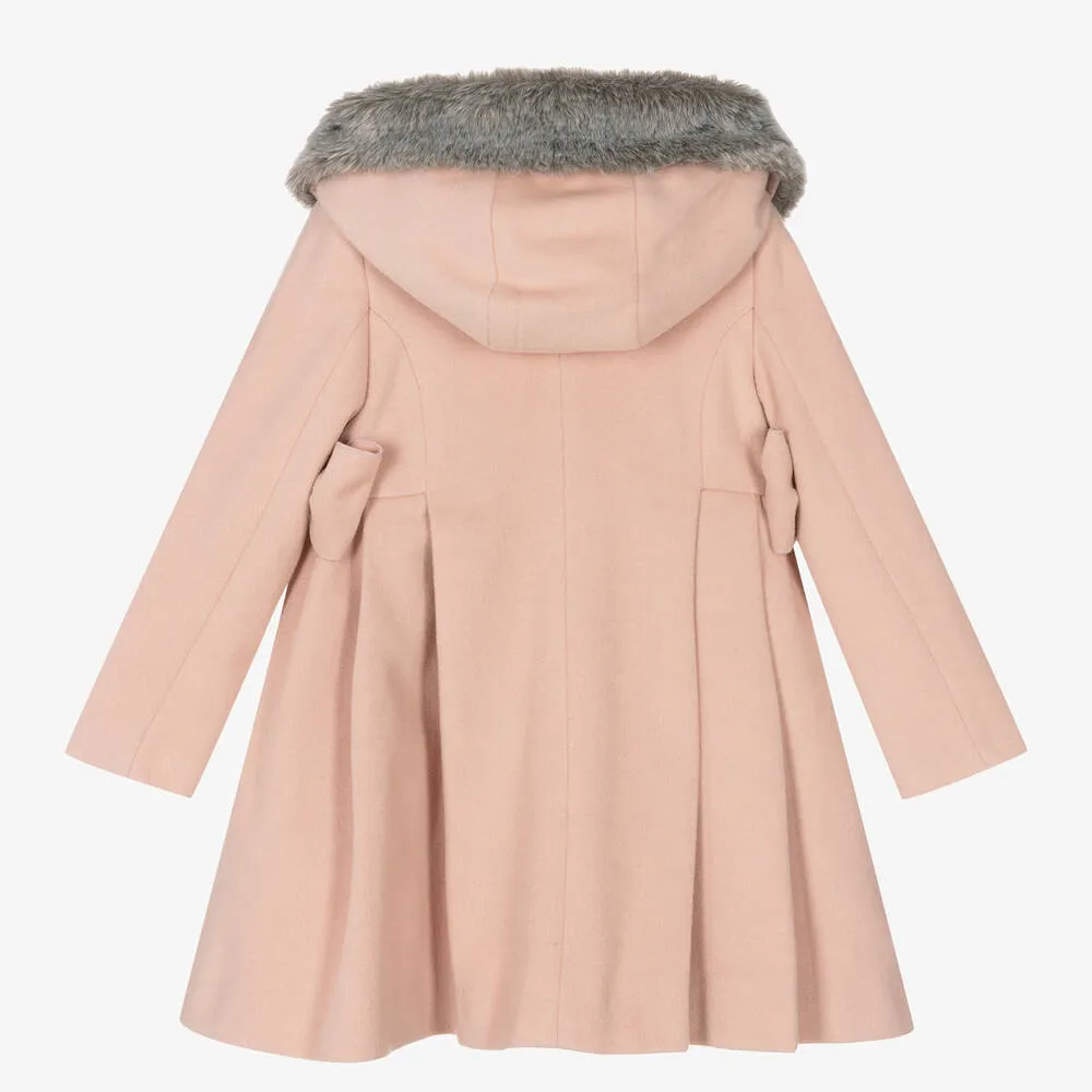 Girls Pink Wool & Cashmere Coat