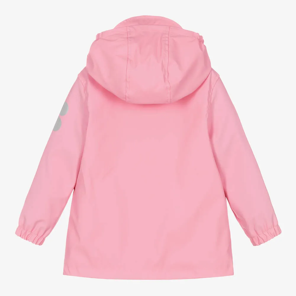 Girls Pink Zip-Up Hooded Coat 