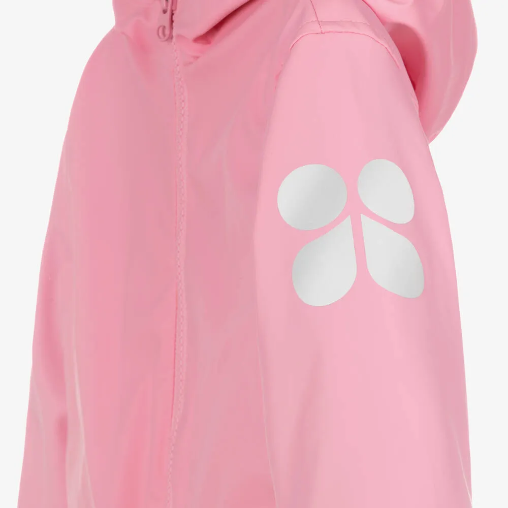 Girls Pink Zip-Up Hooded Coat 