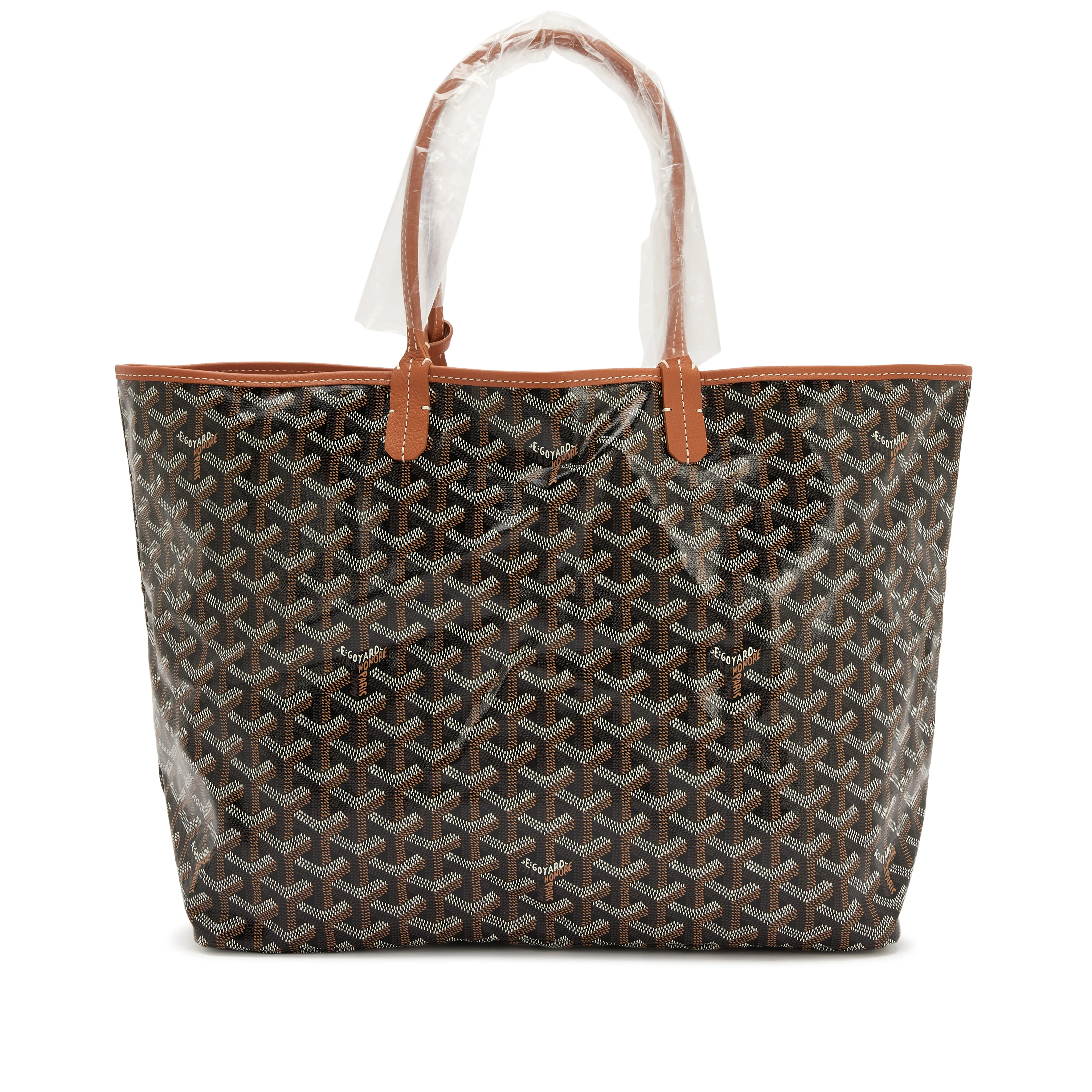 Goyard Black and Tan Goyardine Chevroches Calfskin Saint Louis PM Tote, 2023