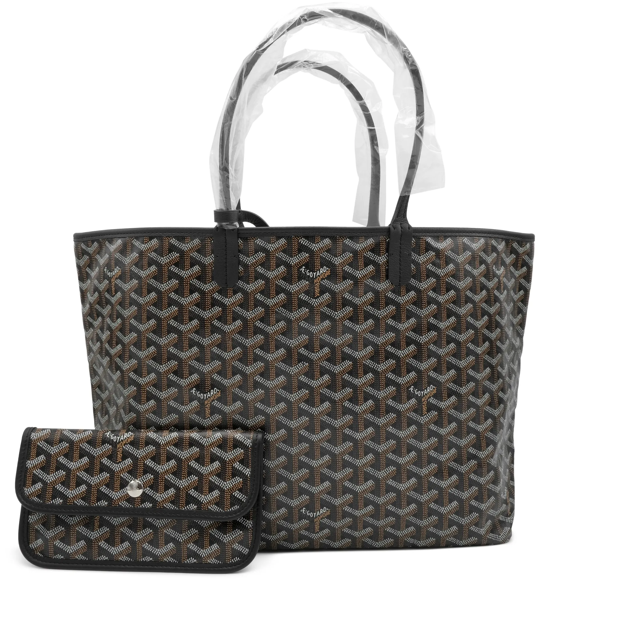 Goyard Black Goyardine Canvas and Chevroches Calfskin Saint Louis PM Tote