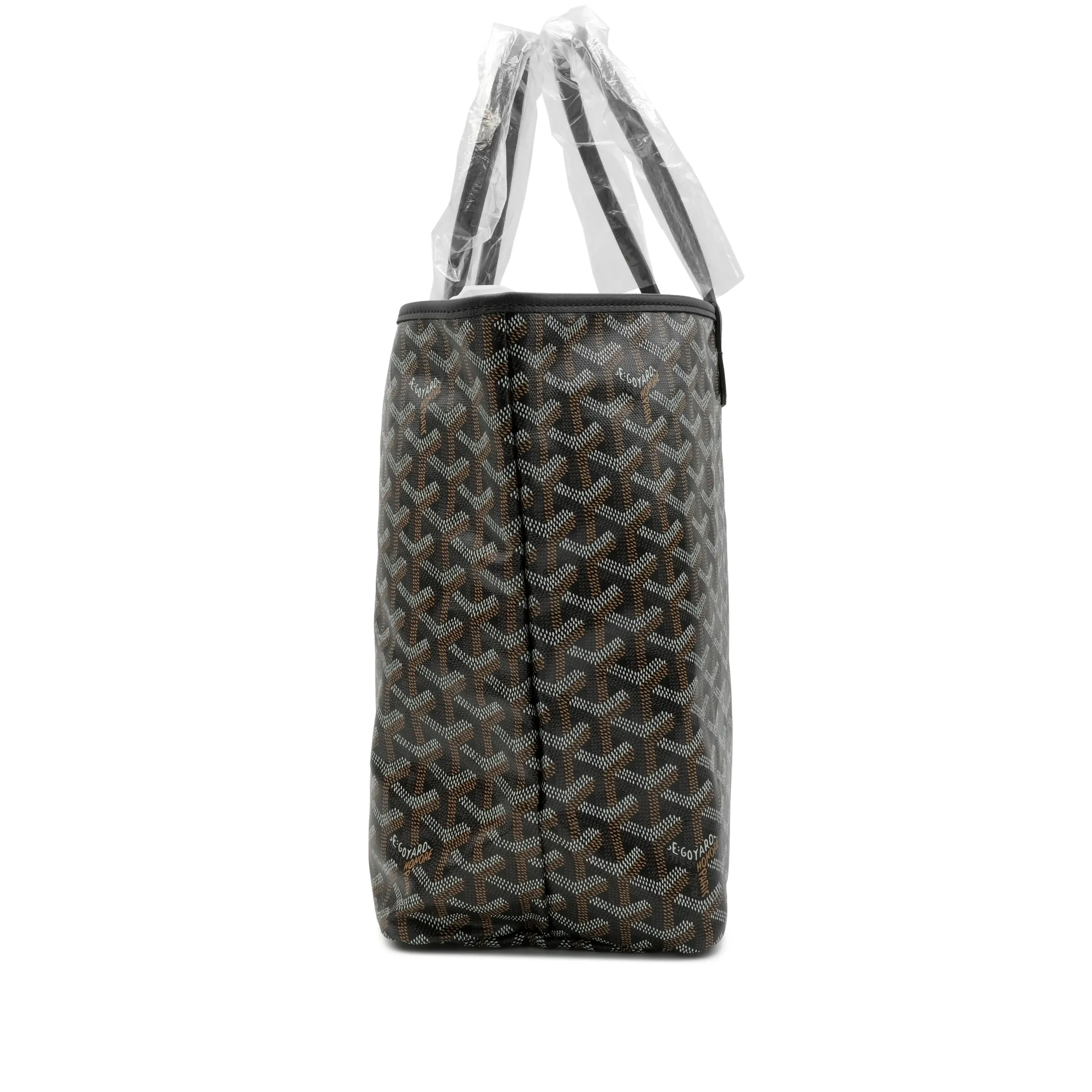 Goyard Black Goyardine Canvas and Chevroches Calfskin Saint Louis PM Tote